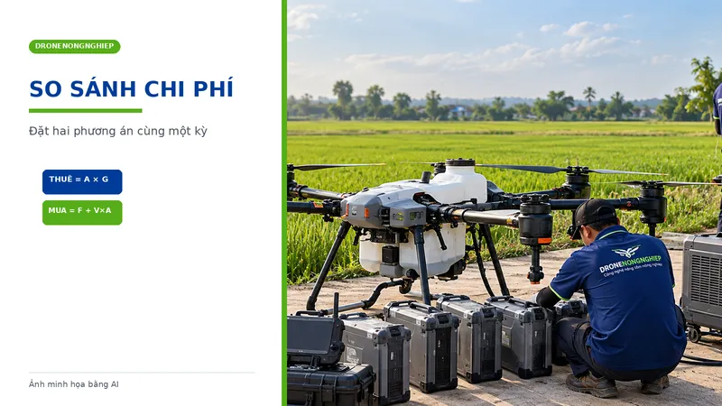 so sánh chi phí giữa mua máy bay nông nghiệp và thuê dịch vụ