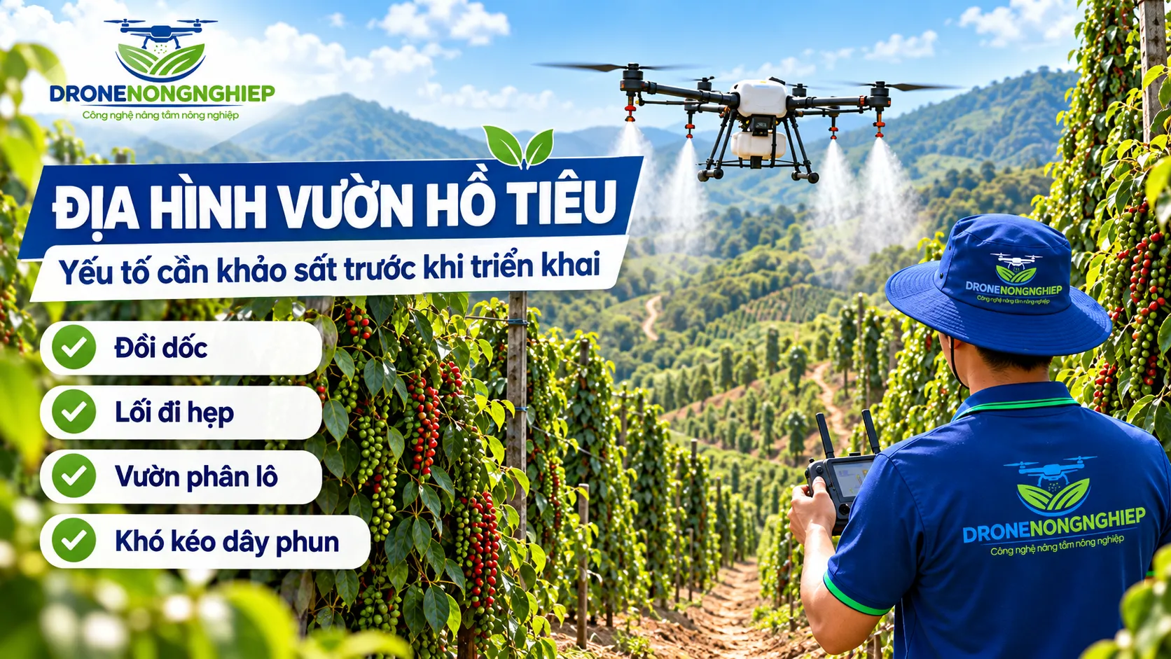sát trước khi triển khai phun thuốc bằng máy bay nông nghiệp